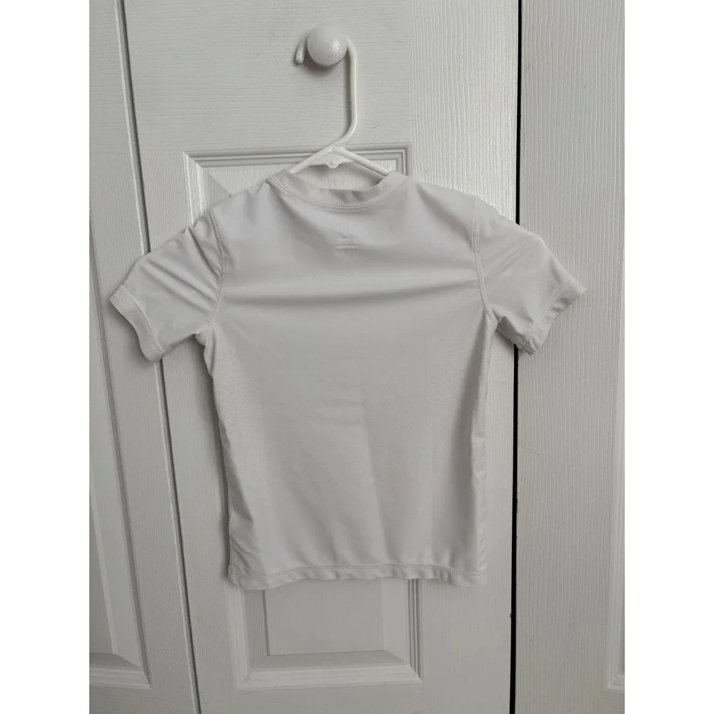 GAP Kids White California Surf Graphic Rash Guard Short Sleeve Swim Shirt XS